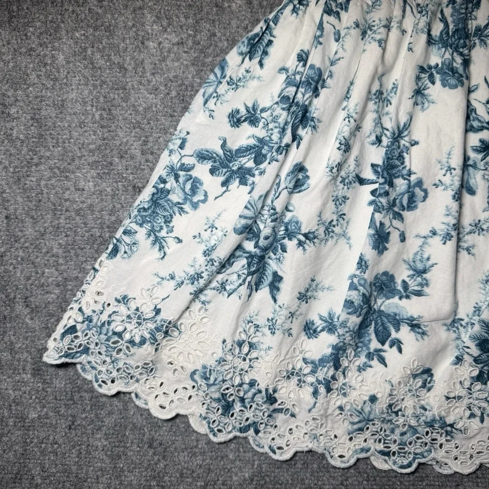 Gap x Love Shack Fancy Dress Floral and Lace Blue White Toddler Size 5 Years